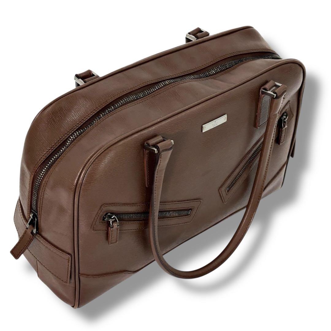 【高級】GUCCI グッチ　ショルダーバッグ　革　ロゴ　ボーリング　ハンドバッグ