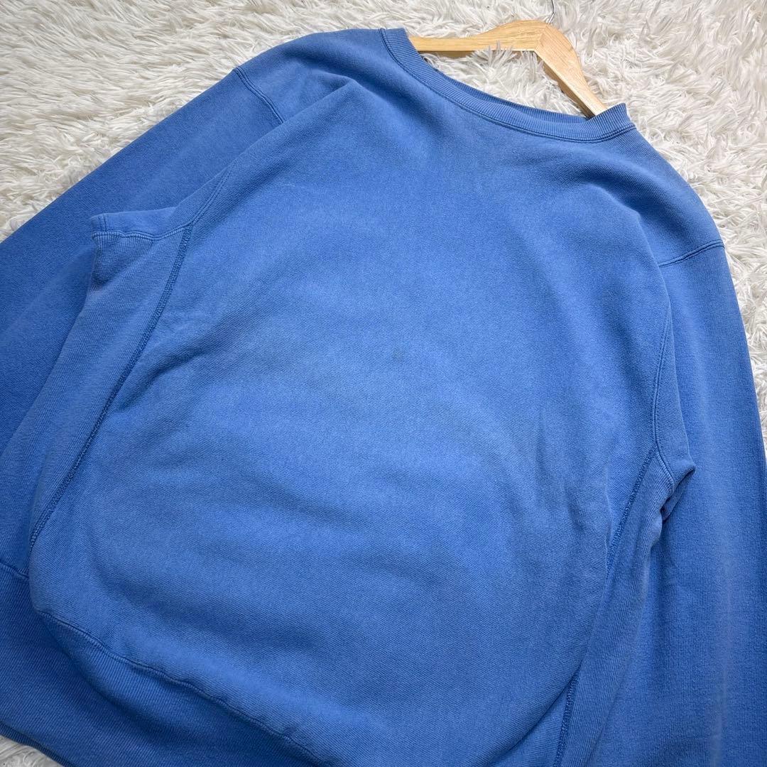 希少色 80s チャンピオン 完全目無し リバースウィーブ XL 水色 トリコ