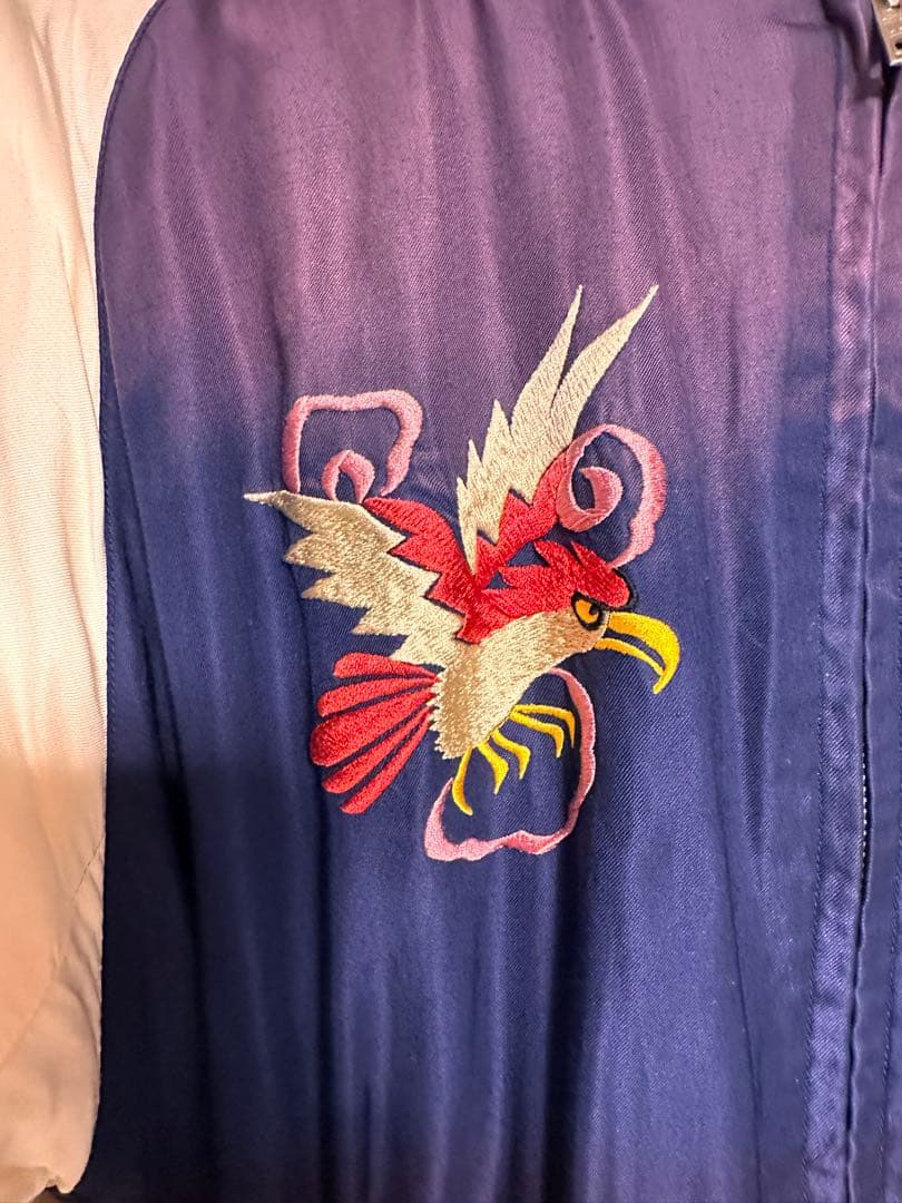 テーラー東洋 x Beams Japan スカジャン リバーシブル 緑x紫