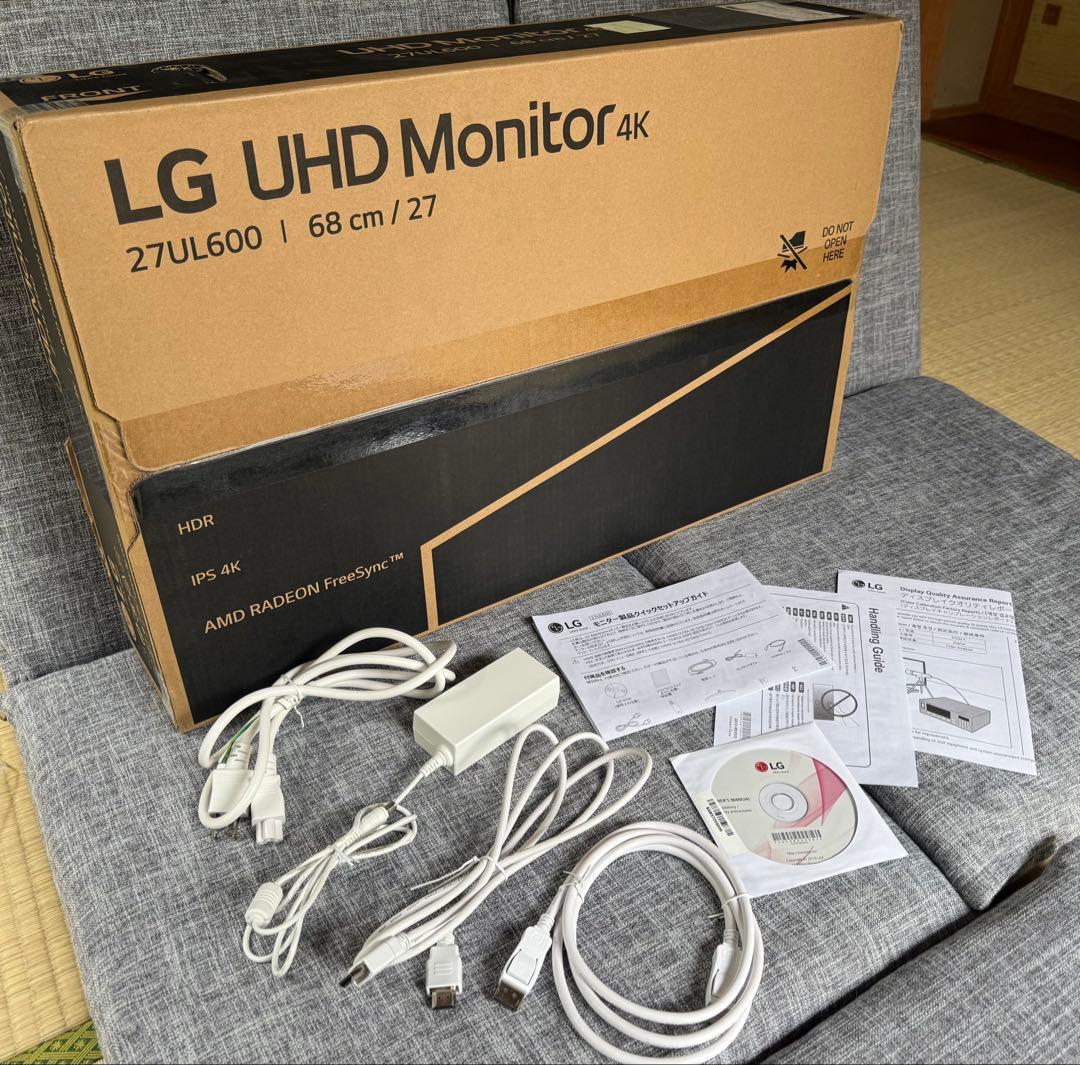 【美品】 LG 27UL600-W 4Kモニター 箱付き