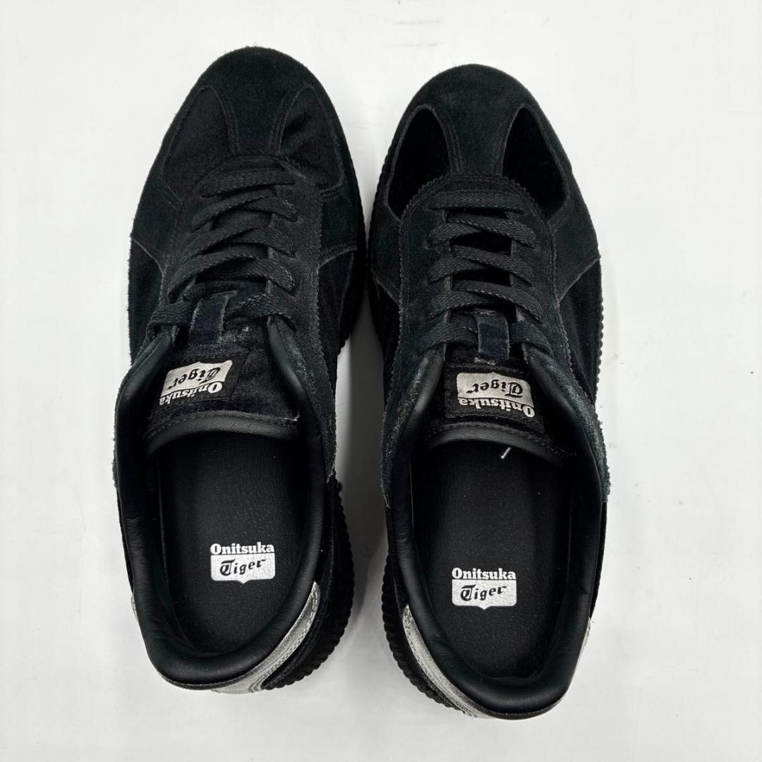 美品 オニツカタイガー デレシティ スニーカー ブラック ベロア 厚底 27cm