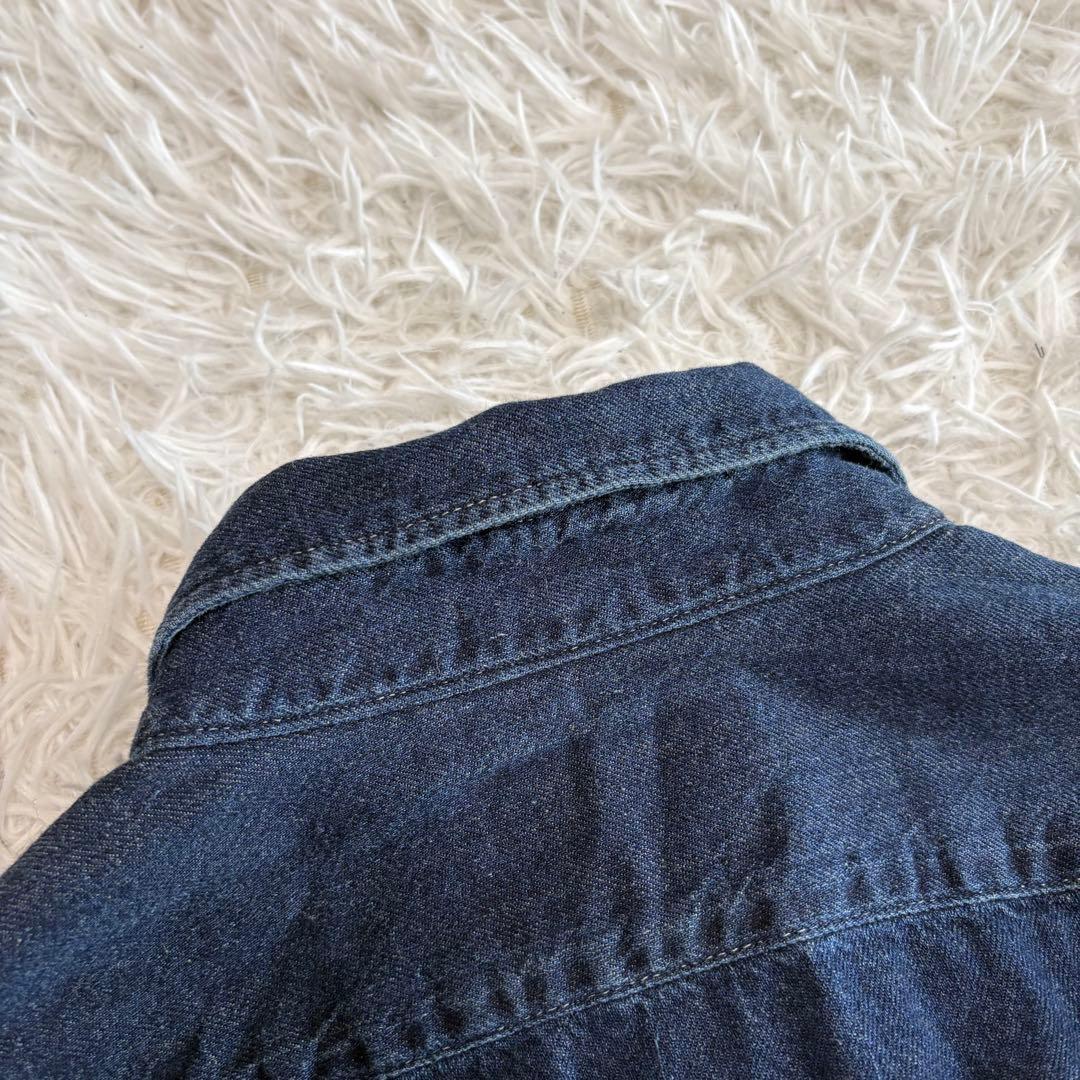 ネイバーフッド デニムシャツ ワークシャツ 丸襟 濃紺 XL