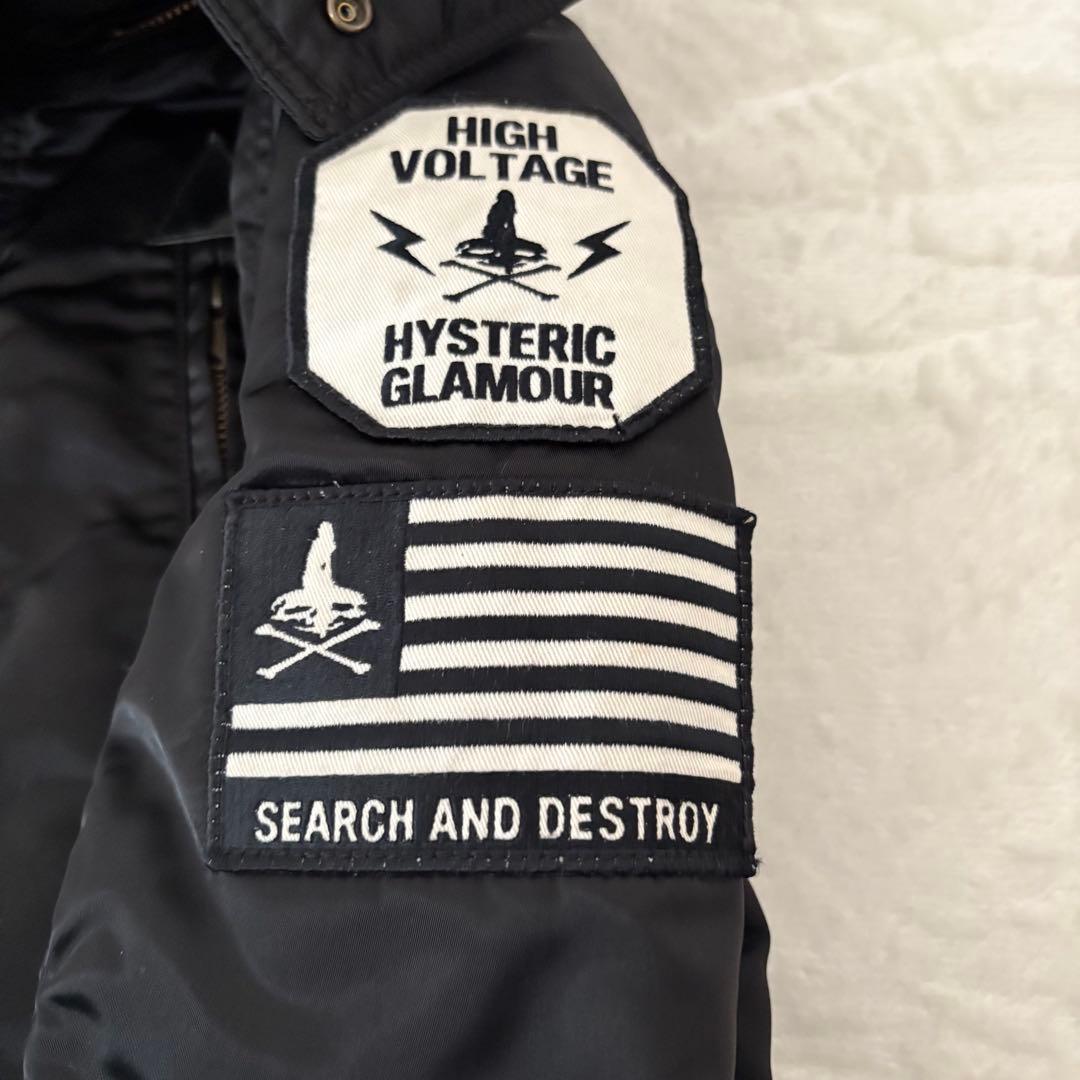 レア✨ヒステリックグラマー 2way ワッペン フードファー フリーサイズ 黒