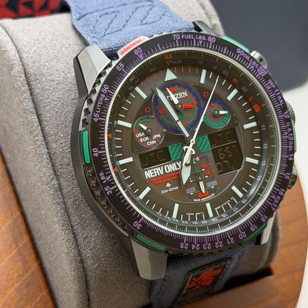 【新品未使用】500本限定　シチズン　エヴァンゲリオン　ネルフエディション　箱付