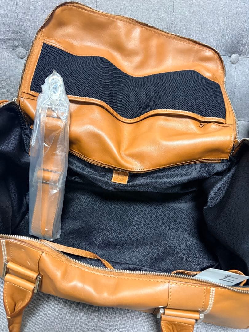 dunhill ブラウン レザー ダッフルバッグ