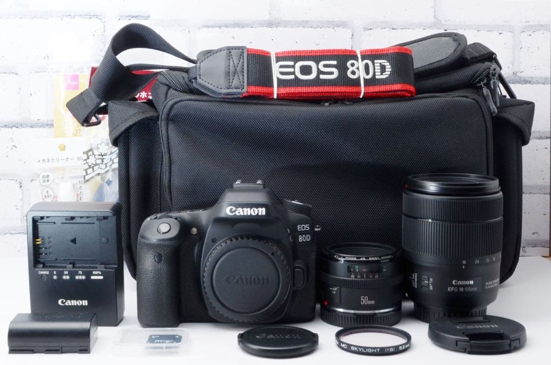 専用★超美品！Canon EOS 80D●高倍率、単焦点付き●カメラバック付き