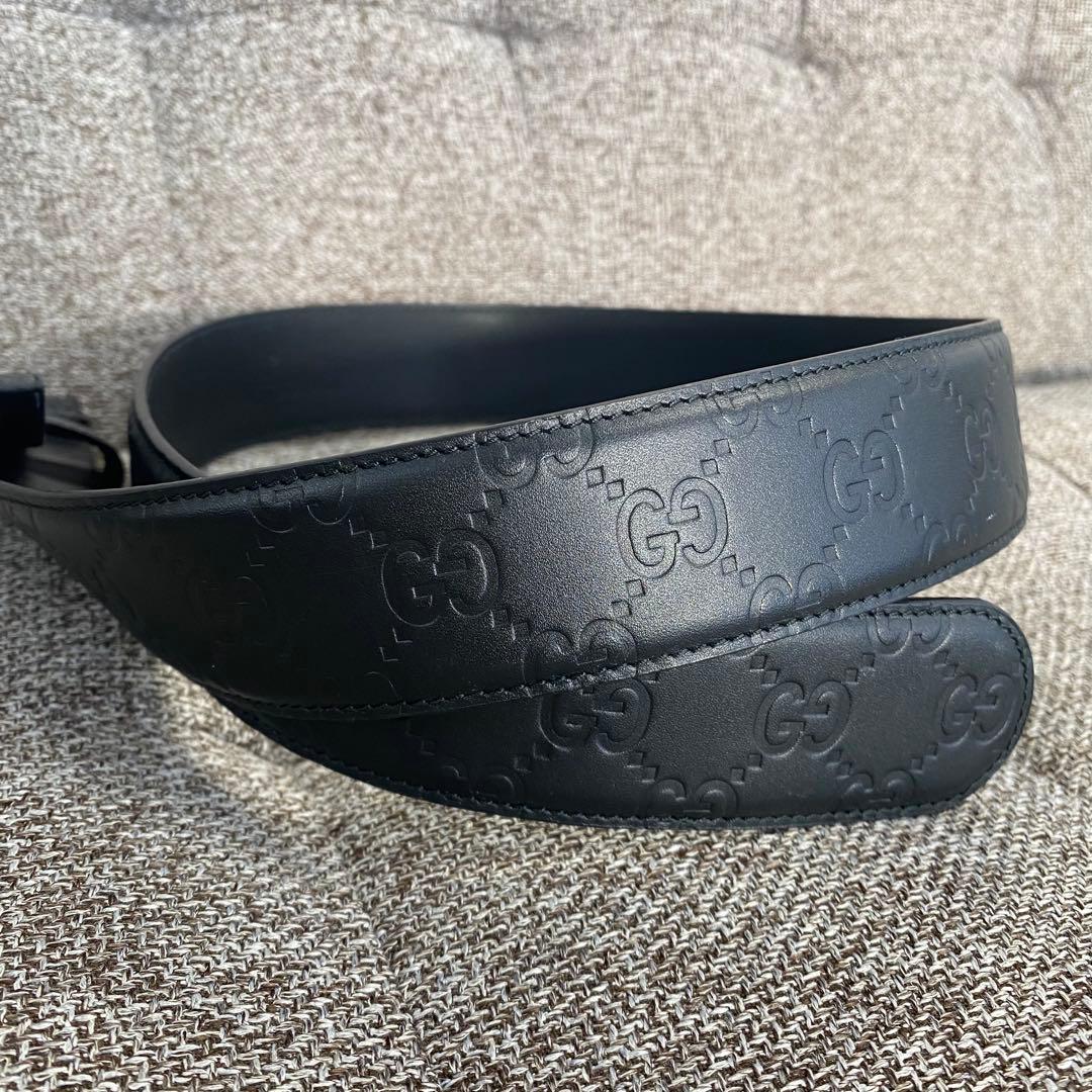 GUCCI グッチ インターロッキングG ベルト ブラック レザー D17