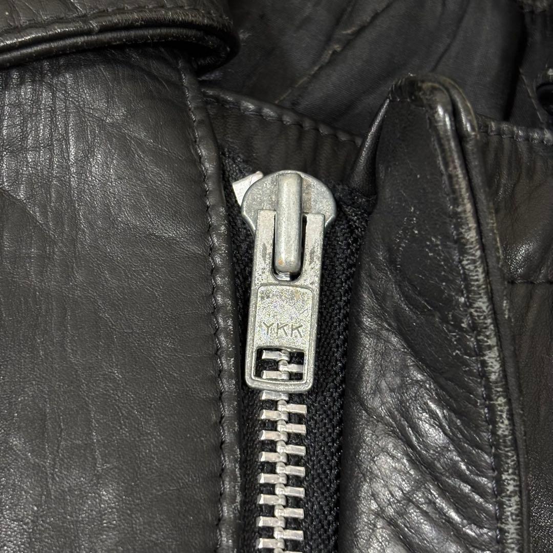 FIRST 本革 フリンジ ライダースジャケット ブラック