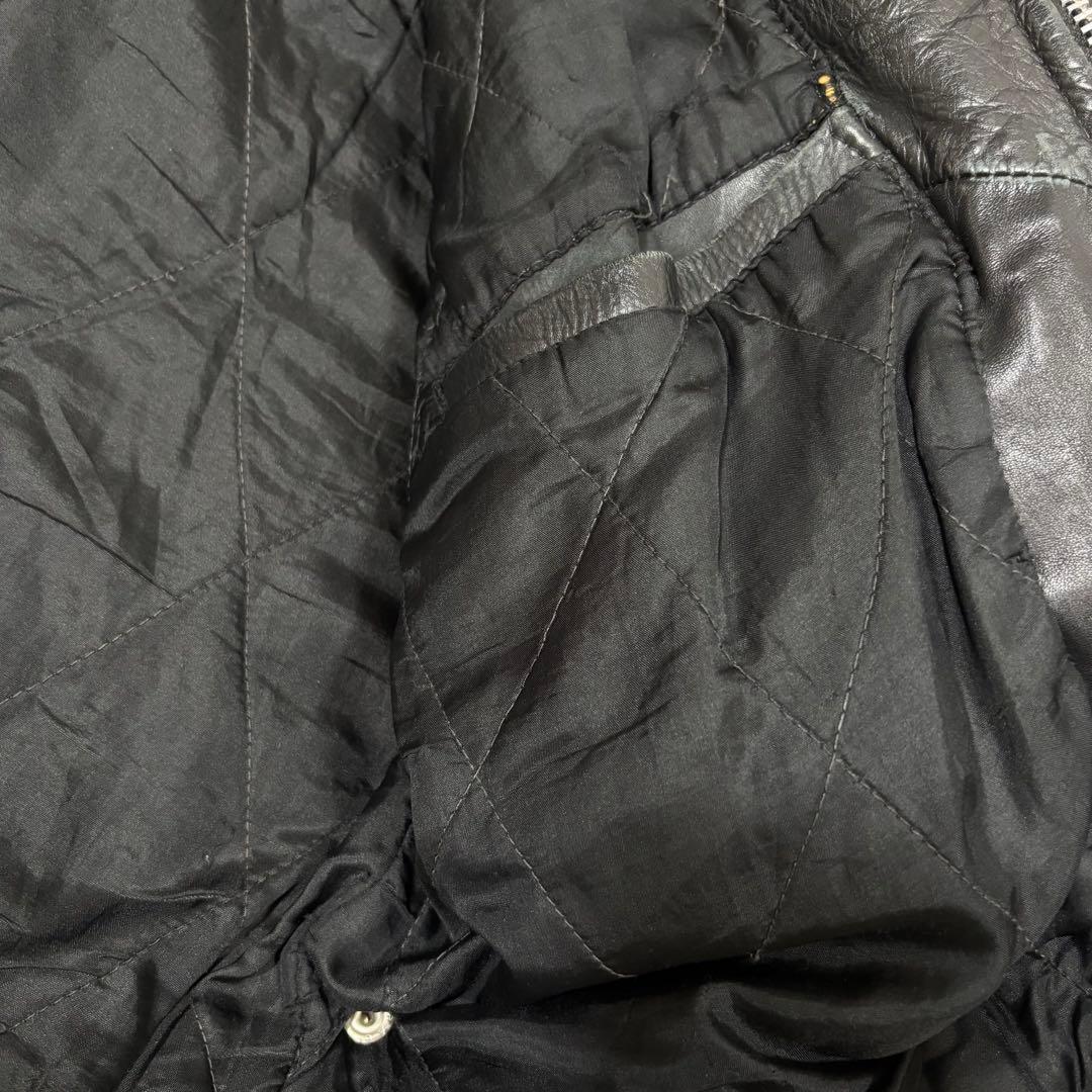 FIRST 本革 フリンジ ライダースジャケット ブラック