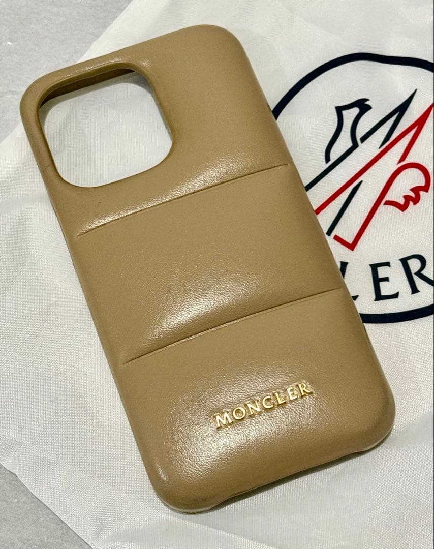 MONCLER モンクレール iPhone 13 PRO レザーケース ベージュ