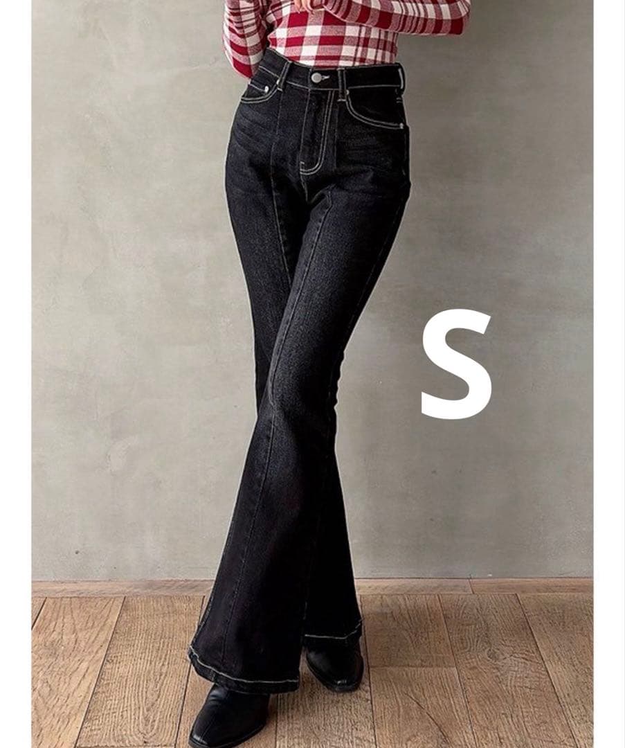 RESEXXY スタイルメイクフレアデニムパンツ ブラック S