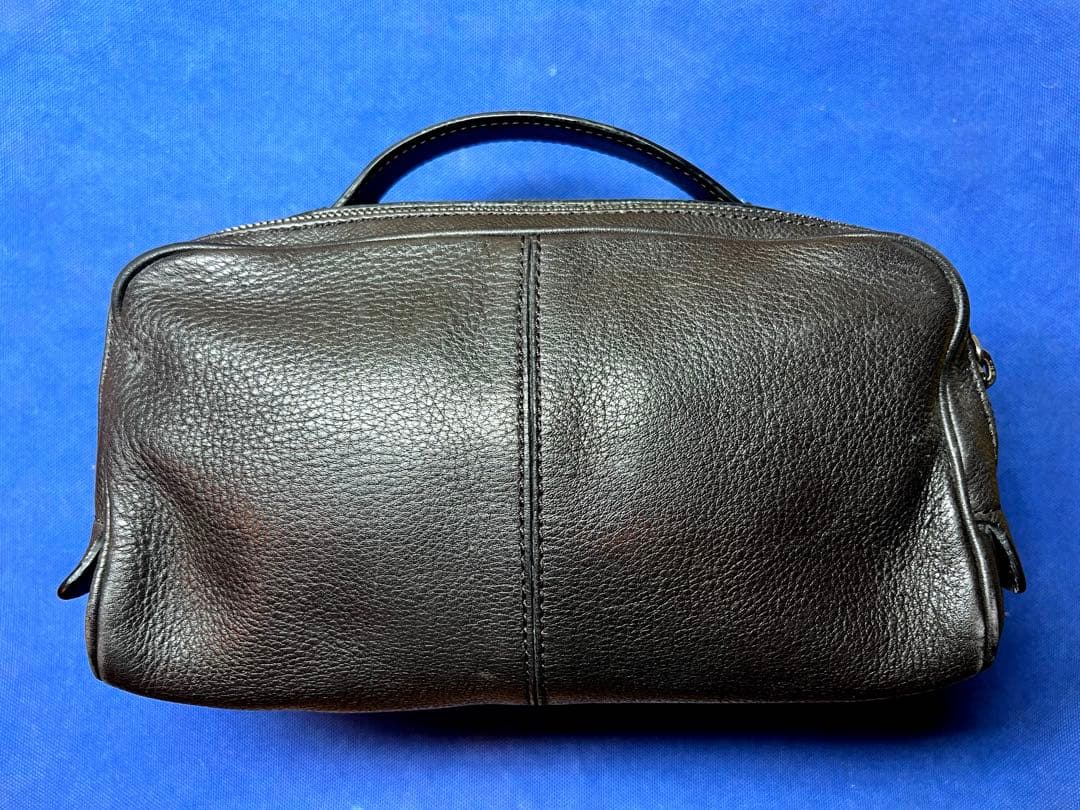 トッズ　TOD’S セカンドバッグ　Wジップ クラッチバック ダークブラウン