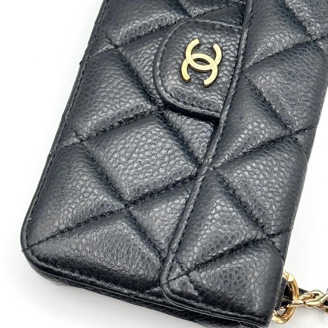 シャネル iPhone15Pro MAX キャビアスキン スマホケース 0952