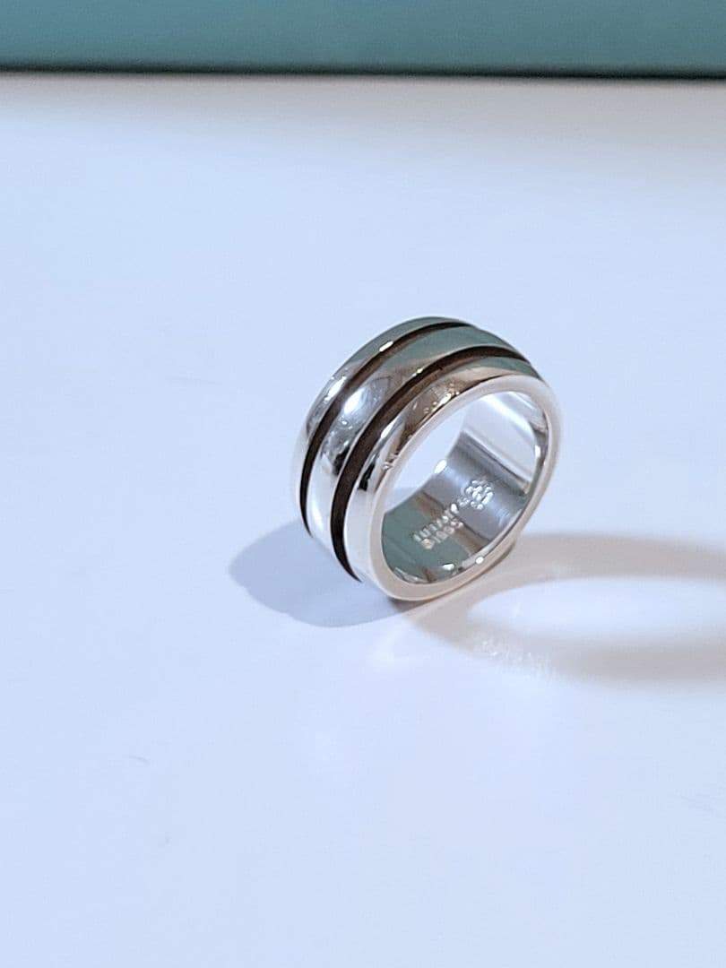 【 美品 】ティファニー　グルーブドリング　ダブルライン　シルバー925