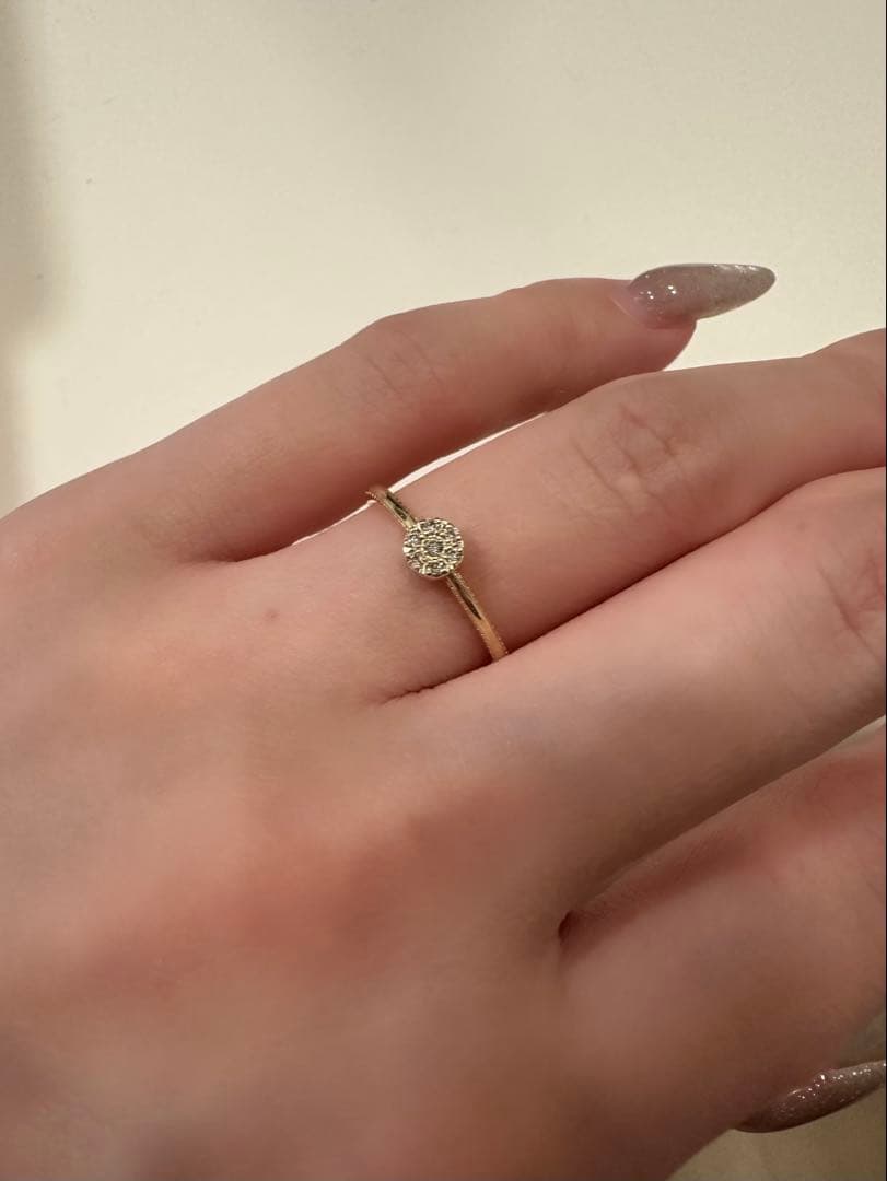 agete 7号 ダイヤモンドリングK10 ゴールド