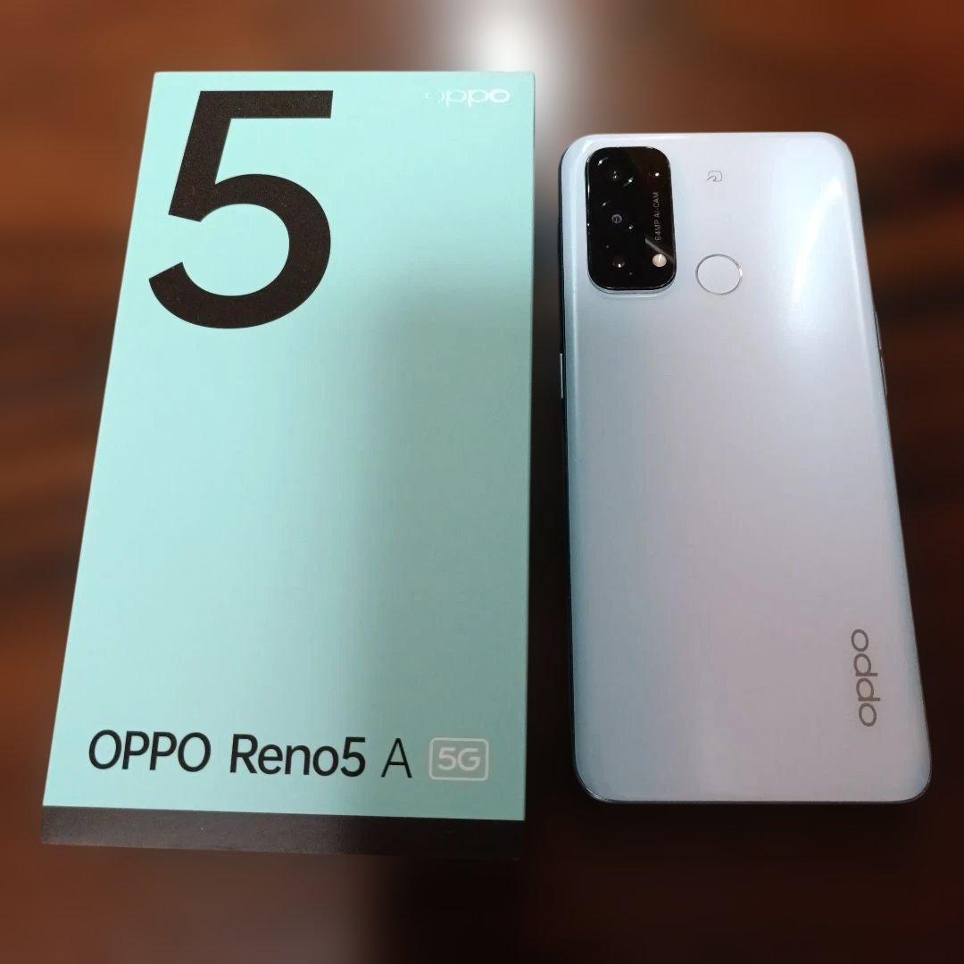 OPPO Reno 5A　アイスブルーとケース２つ付きです　【箱付き】
