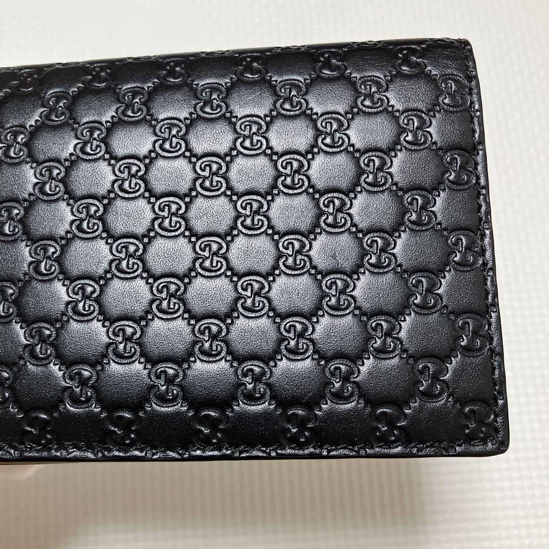 未使用　GUCCI グッチ レザー長財布　マイクロシマ　ブラック　黒