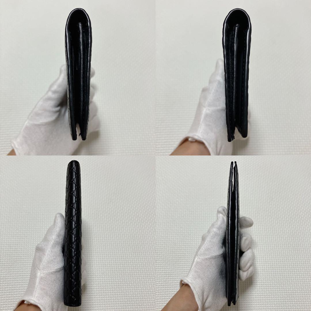 未使用　GUCCI グッチ レザー長財布　マイクロシマ　ブラック　黒