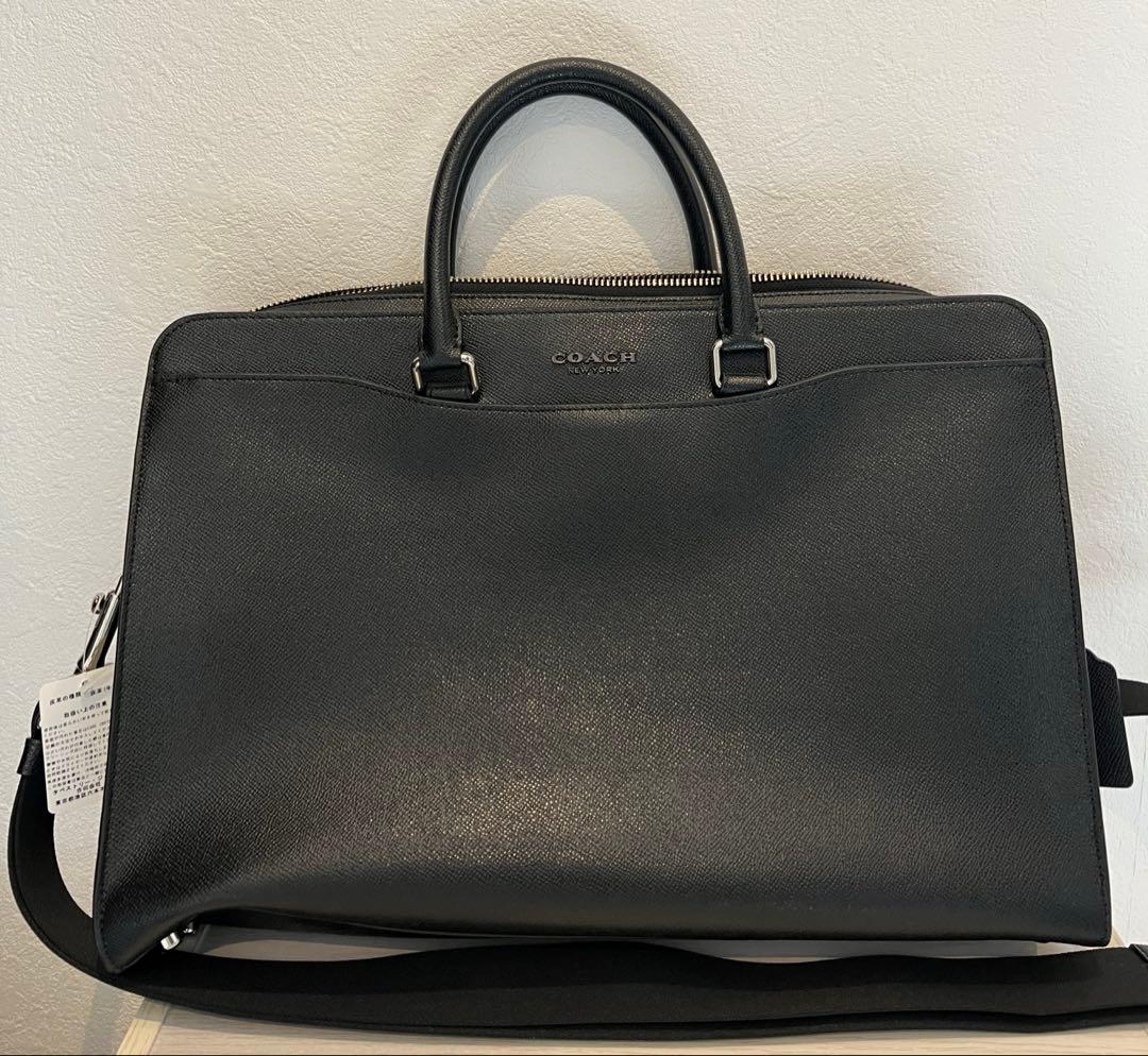 【新品未使用】COACH 2wayビジネスバッグ レザー黒