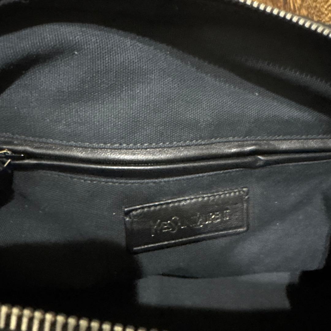 YVES SAINT LAURENT ブラックボストンバッグ