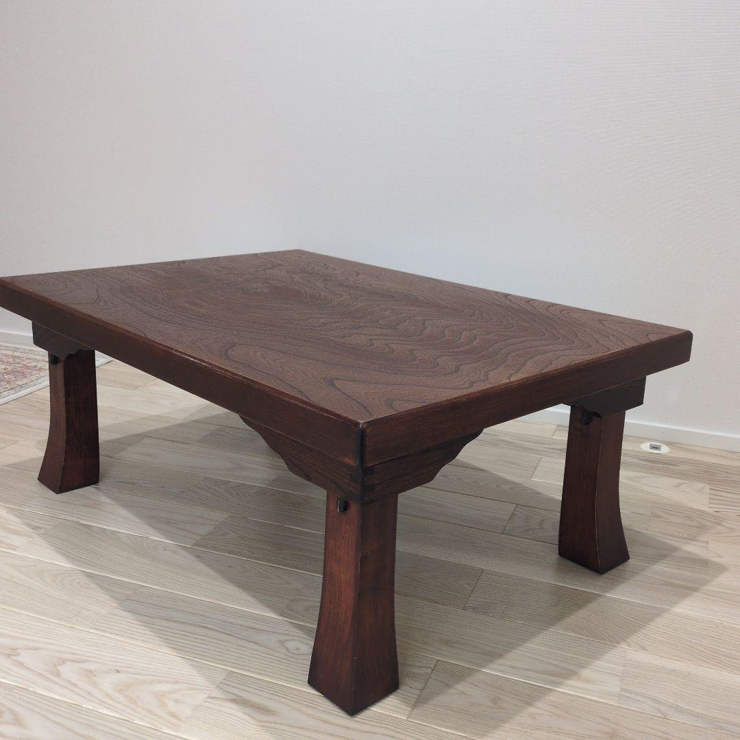 【漆塗り 和家具 テーブル】脚折りたたみ