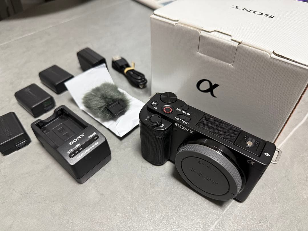 SONY ZV-E10 ミラーレスカメラ/ E35mmレンズ+バッテリー3個付属