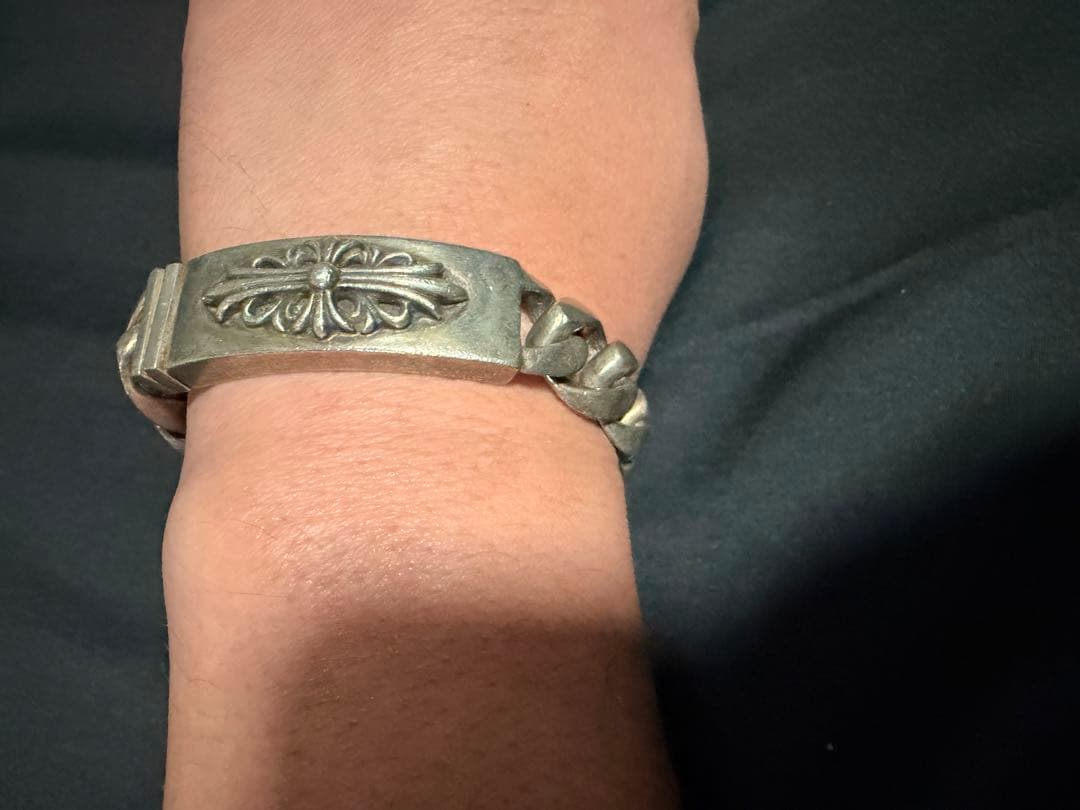 CHROME HEARTS フローラルクロス　IDブレスレット　14リンク