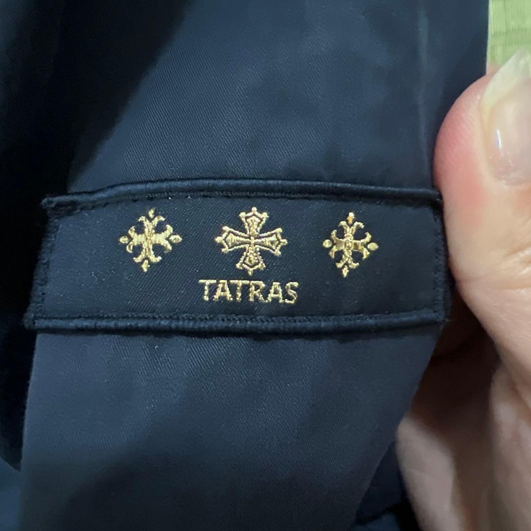 タトラス　ネイビー フード付き モッズコート　インナーダウン