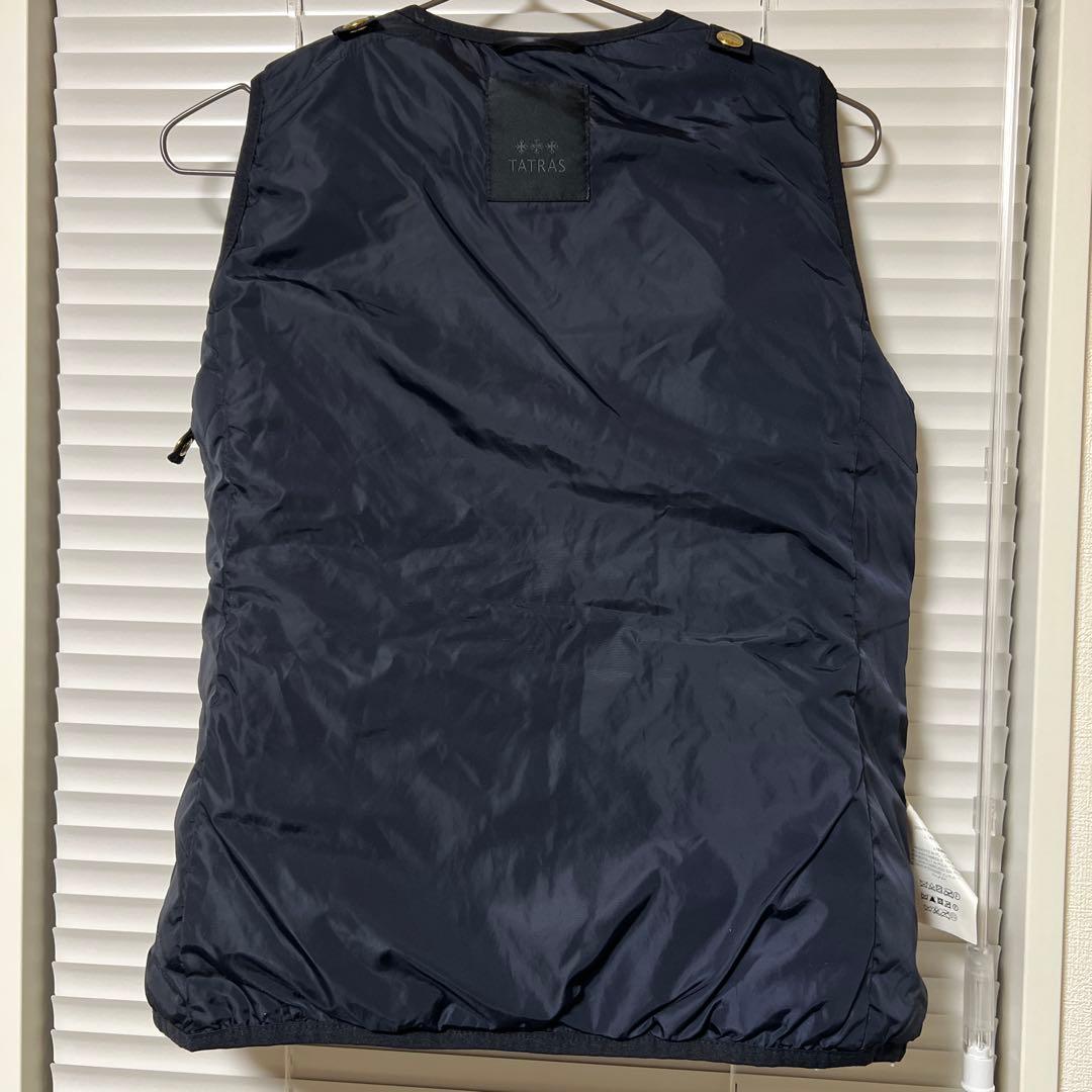 タトラス　ネイビー フード付き モッズコート　インナーダウン