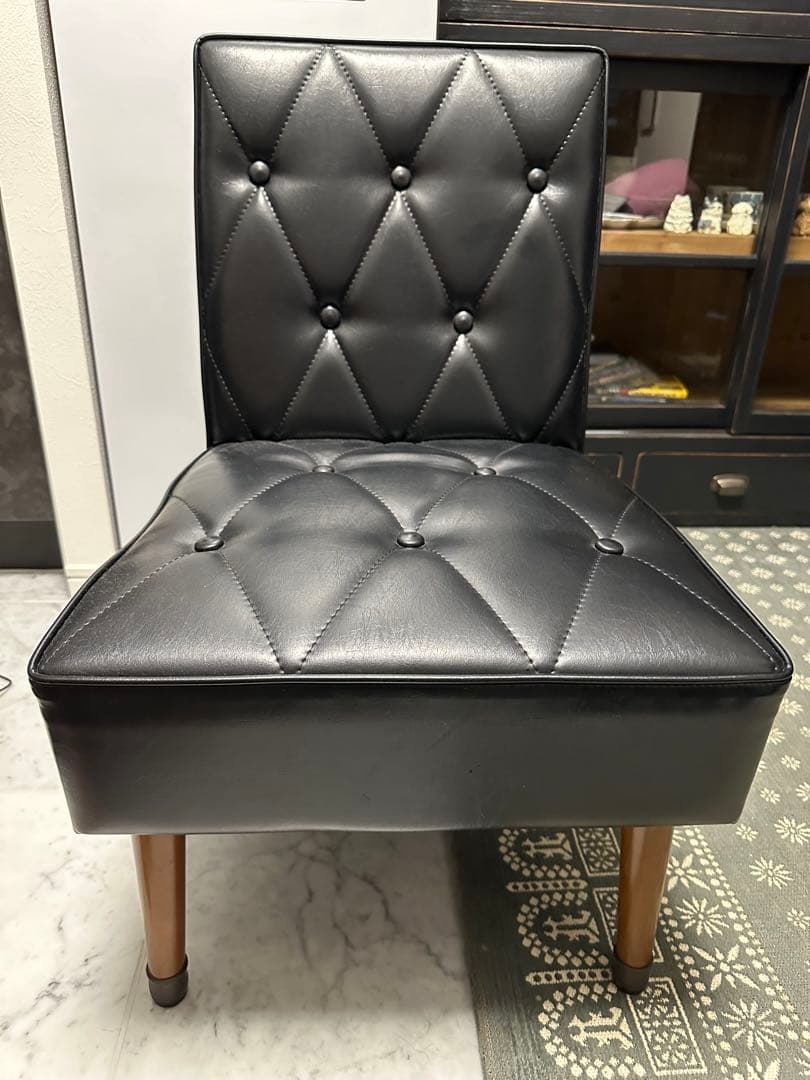 カリモク60 カフェチェア　スタンダードブラック(レザー)