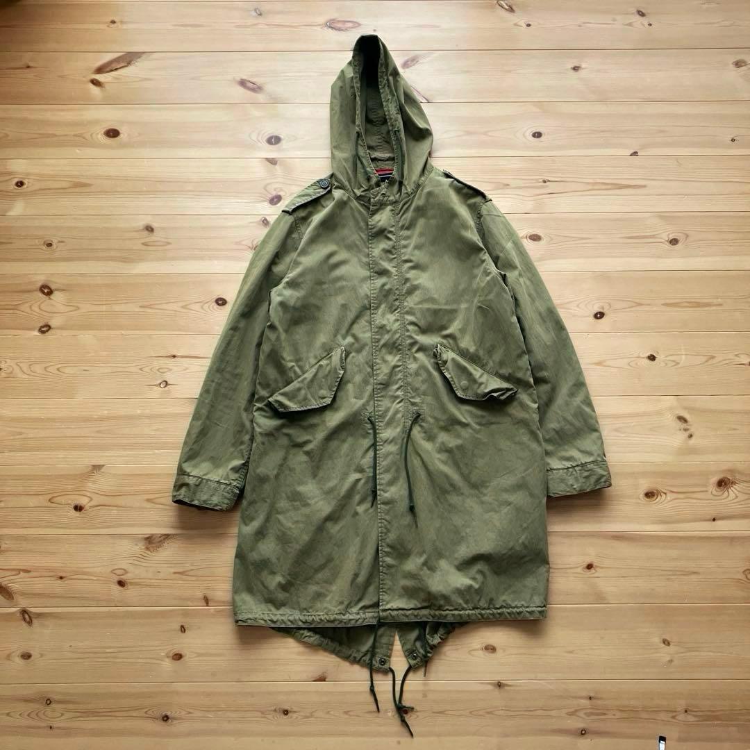 良品　スワッガー　アルファ　モッズコート　ミリタリー　オリーブ　ペンキ加工