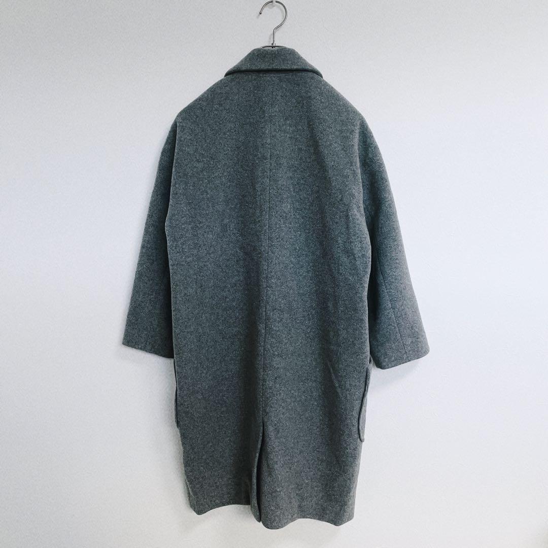 〖ebonyivory〗グレー チェスターコート F コクーン カシミヤ混