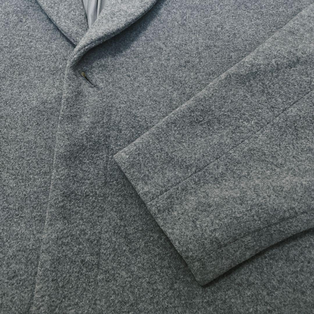 〖ebonyivory〗グレー チェスターコート F コクーン カシミヤ混