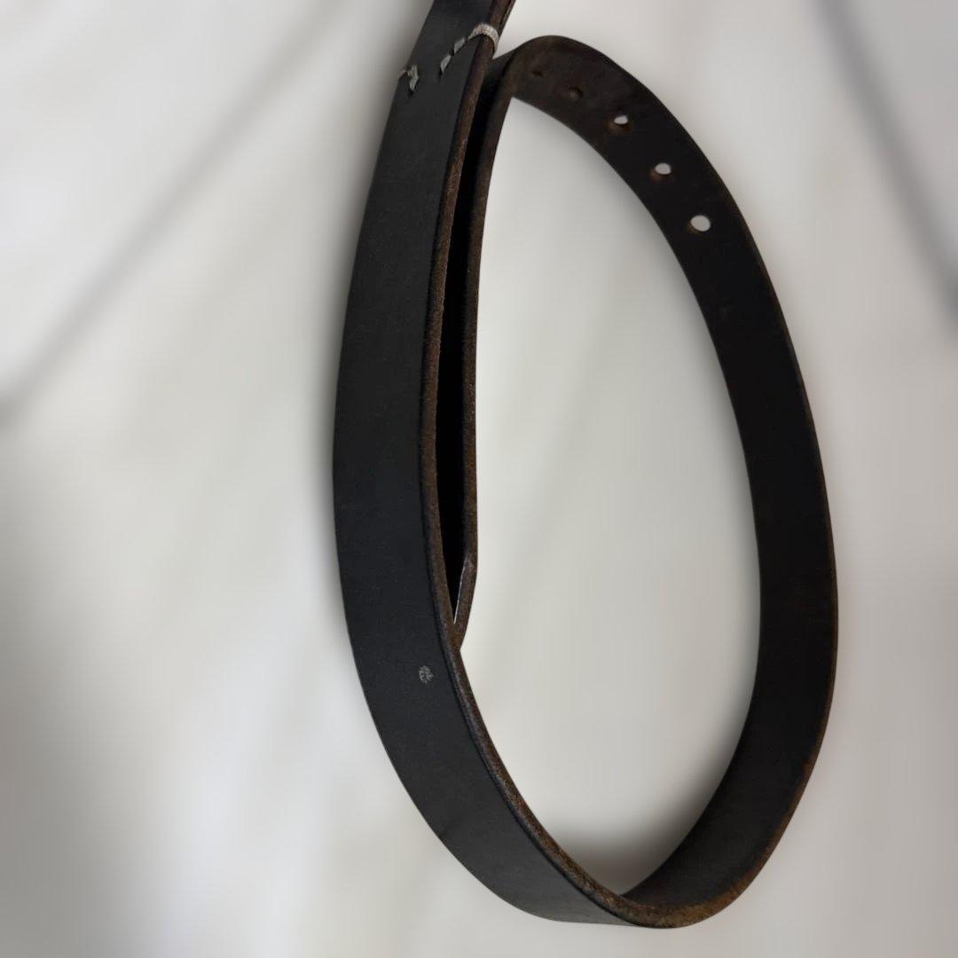 フルカウント　ネイビー　レザーベルト 四角形バックル