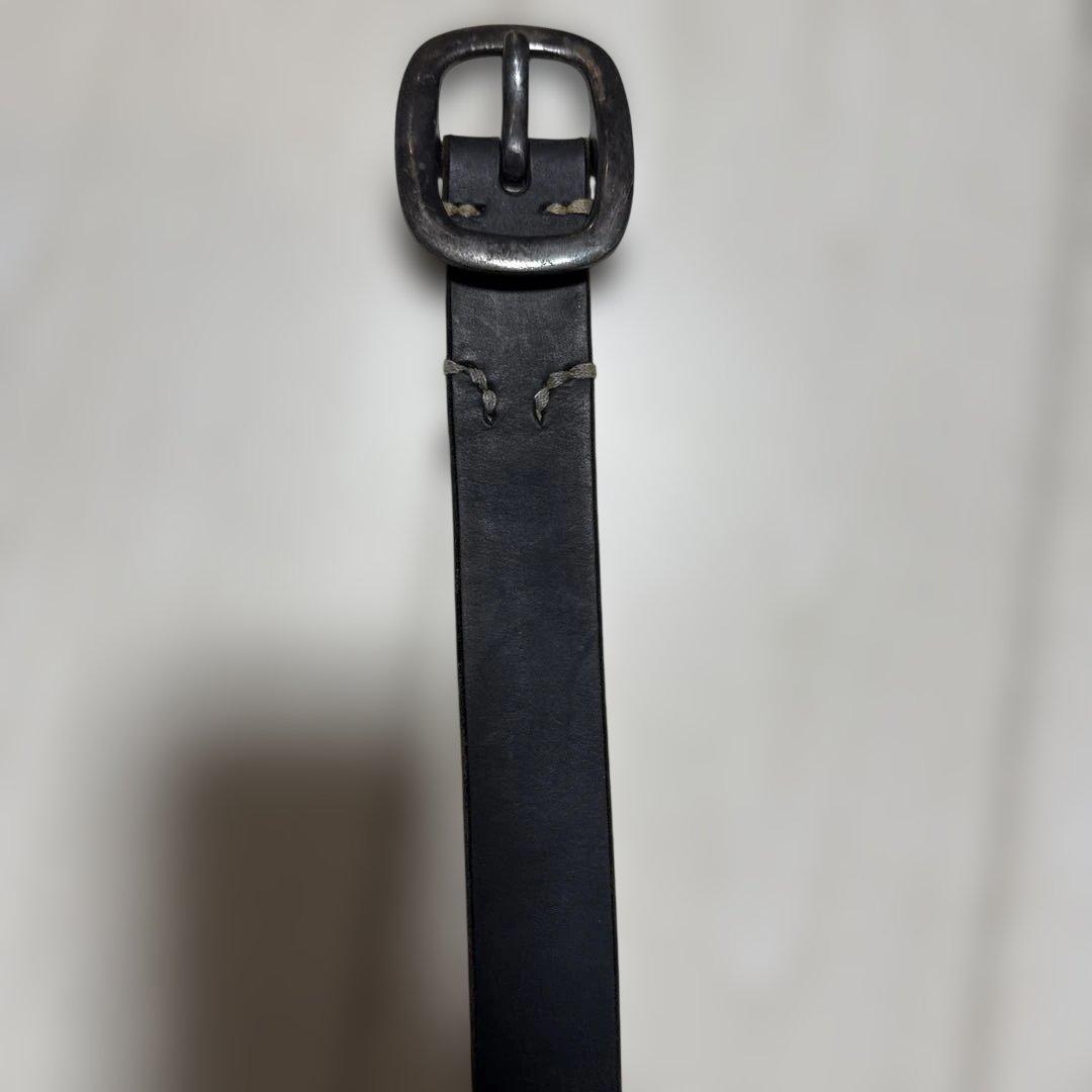 フルカウント　ネイビー　レザーベルト 四角形バックル