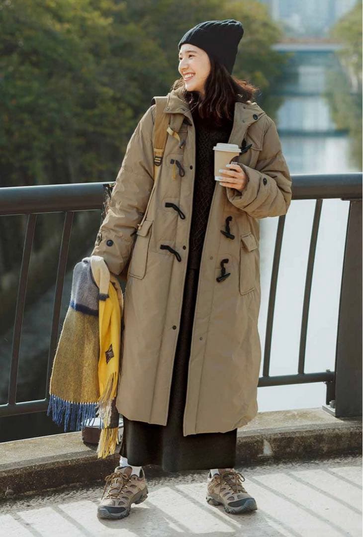 リブ イン コンフォート 軽やかにこなれ見えする 撥水ロングダッフルダウンコート