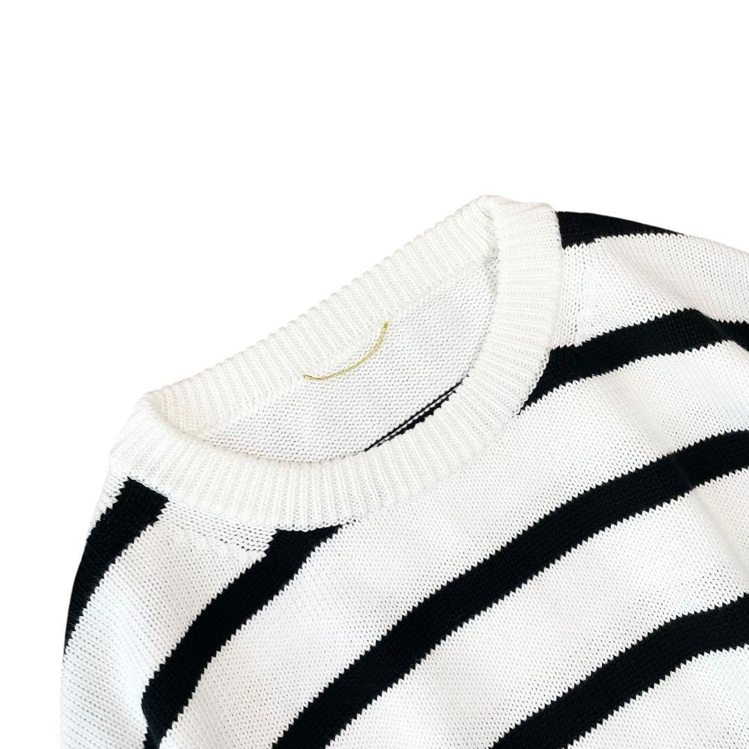 ほぼ未使用✨ドゥーズィエムクラス コットンボーダーニット クルーネック 22SS