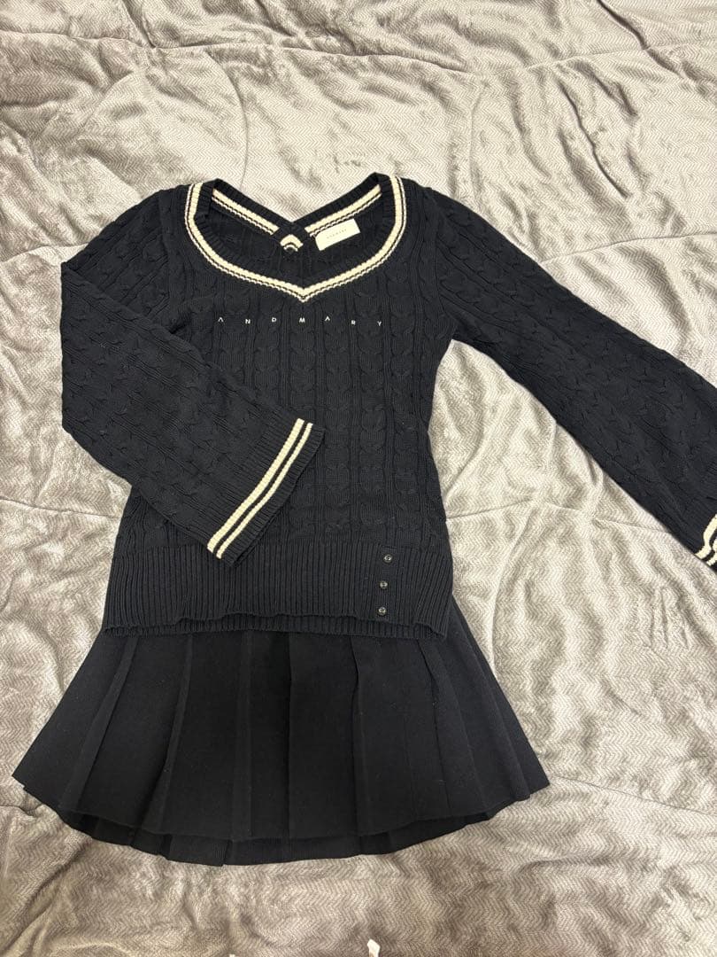 トップス andmary Yuhua school knit set up