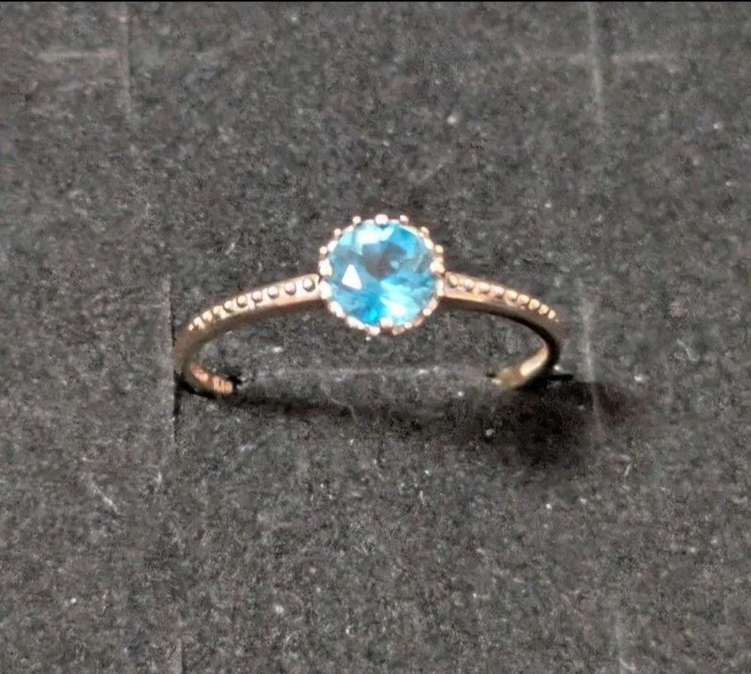 【現行品】ジュエリーツツミ ロンドンブルートパーズ k10 リング 16.5号