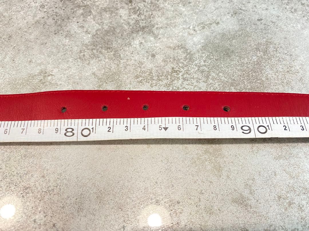 ルイ・ヴィトン モノグラムベルト ホワイト/レッド