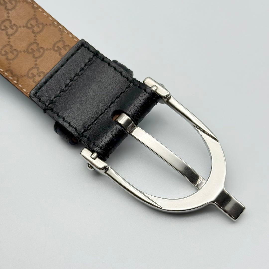 ✨美品✨GUCCI ベルト レザー GG柄 ビジネス シルバー金具 ユニセックス