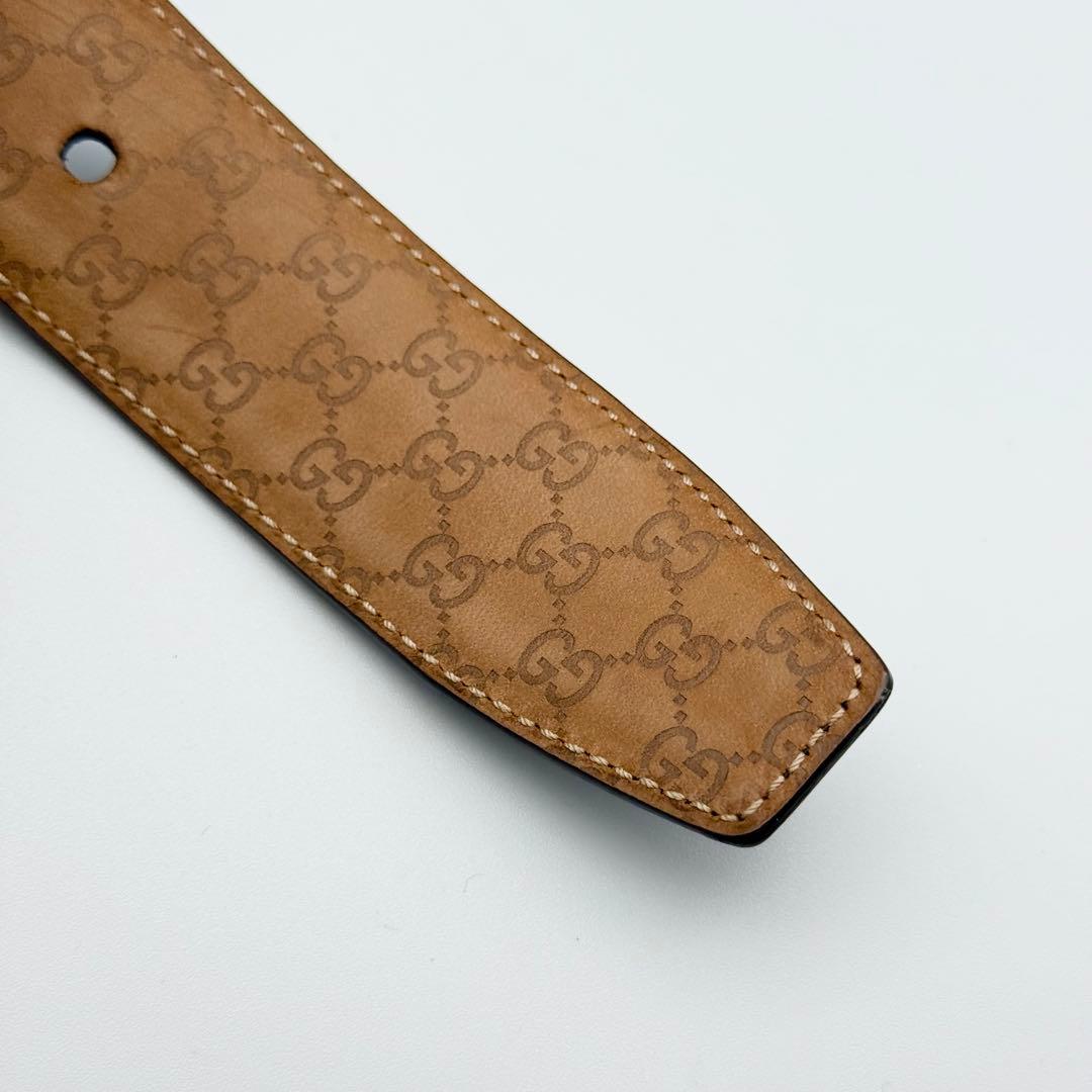 ✨美品✨GUCCI ベルト レザー GG柄 ビジネス シルバー金具 ユニセックス