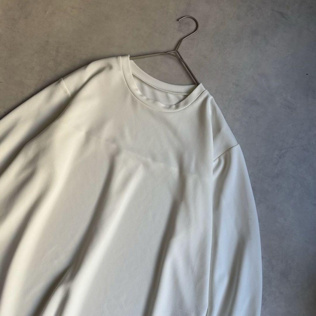 美品✨ビアズリー ワンピース Tブラウス 23SS 洗える ストレッチ 白