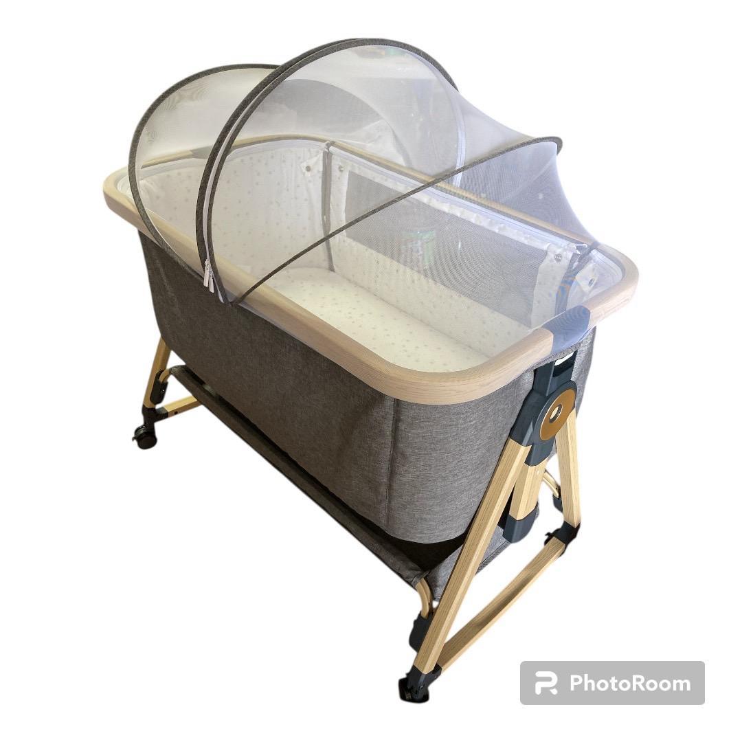 A-1171添い寝ベビーベッド キャスター・蚊帳付き 持ち運び可能