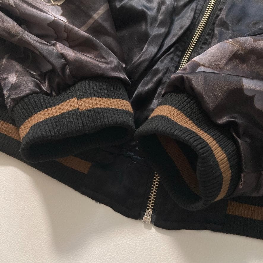 【アク】絡繰魂 粋 XLサイズ 八岐大蛇×牡丹 総刺繍 スカジャン 和柄