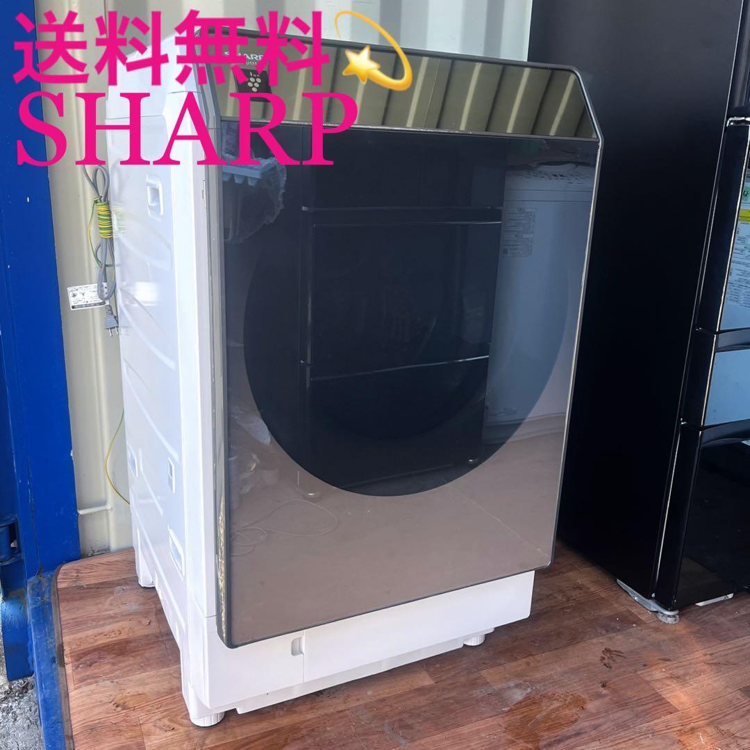 送料無料！※ジャンク品 SHARPミラーデザイン ドラム式洗濯機 ES-U111