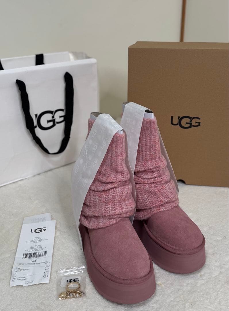 UGG ピンク ミニディッパー ルーズソックス付