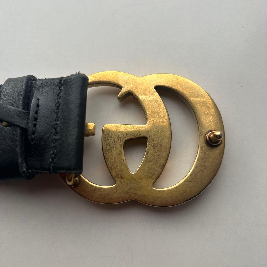 GUCCI ブラック ダブルGロゴ ベルト