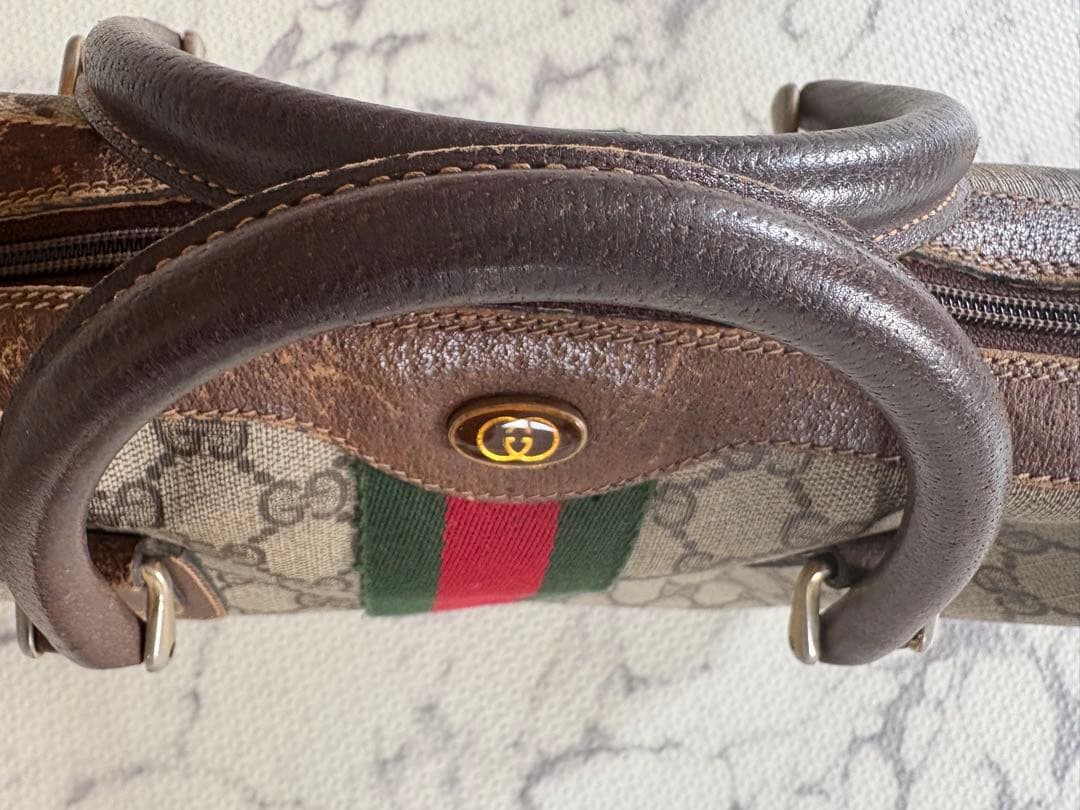 オールドGucci GGモノグラム ボストン/ハンドバッグ シェリー