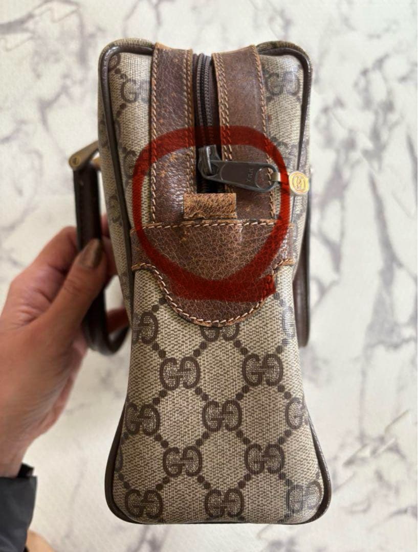 オールドGucci GGモノグラム ボストン/ハンドバッグ シェリー